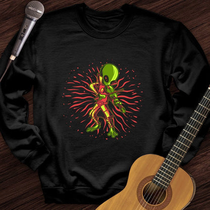 Printify Sweatshirt Black / S Alien Playing Violin Crewneck