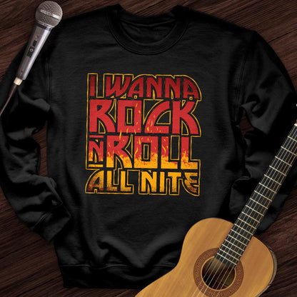 Printify Sweatshirt Black / S All Night Crewneck