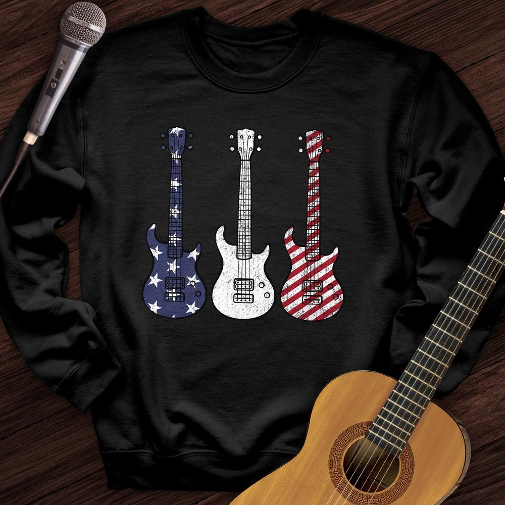 Printify Sweatshirt Black / S American Guitars Crewneck