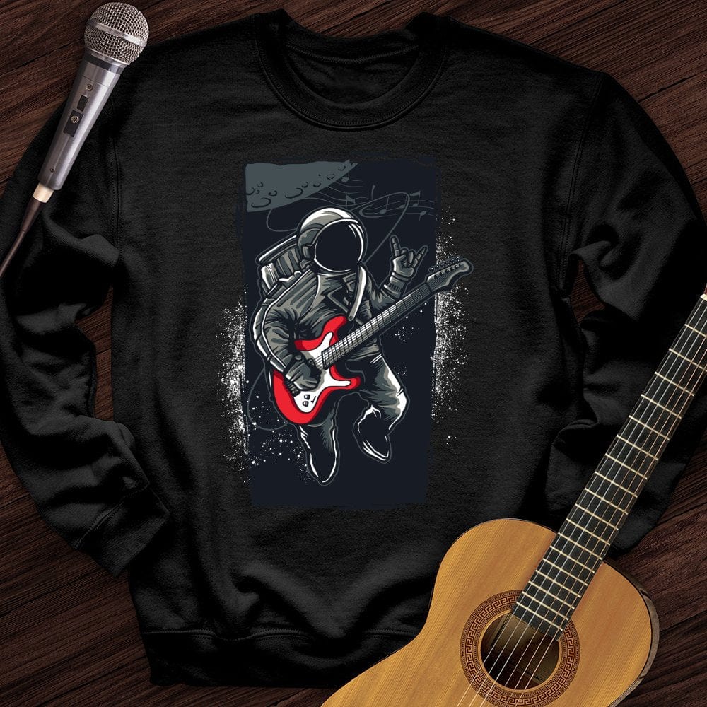 Printify Sweatshirt Black / S Astro Guitar Crewneck