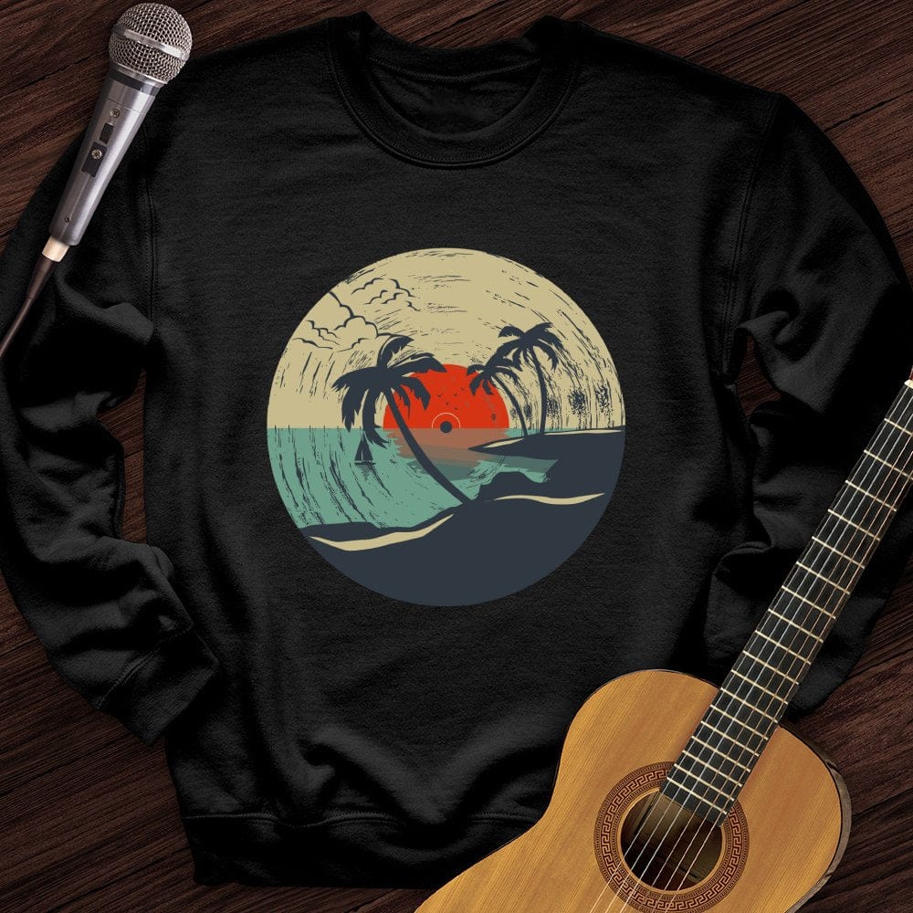 Printify Sweatshirt Black / S Beach Record Crewneck