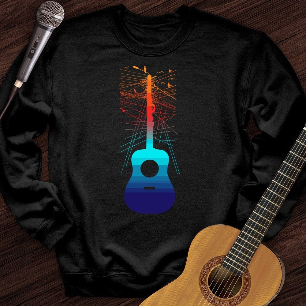 Printify Sweatshirt Black / S Birds On A Guitar Crewneck