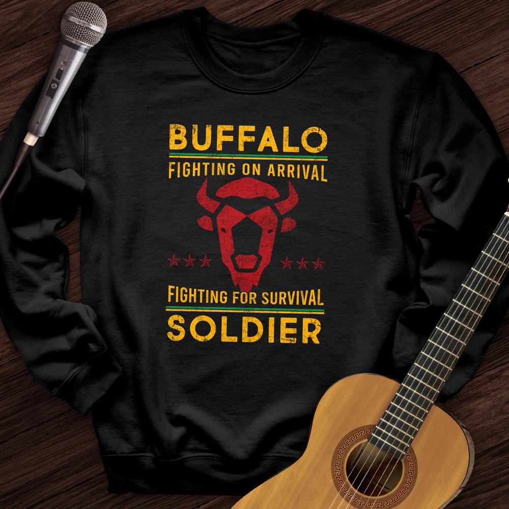 Printify Sweatshirt Black / S Buffalo Fighting Soldier Crewneck