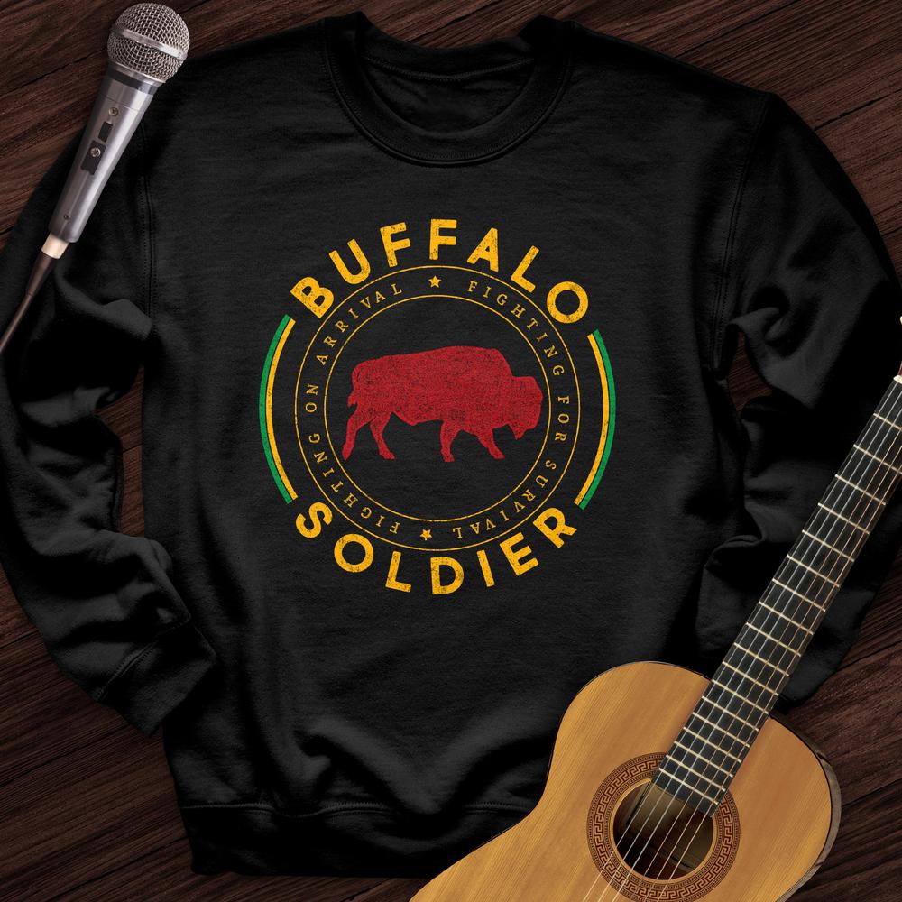 Printify Sweatshirt Black / S Buffalo Soldier Crewneck