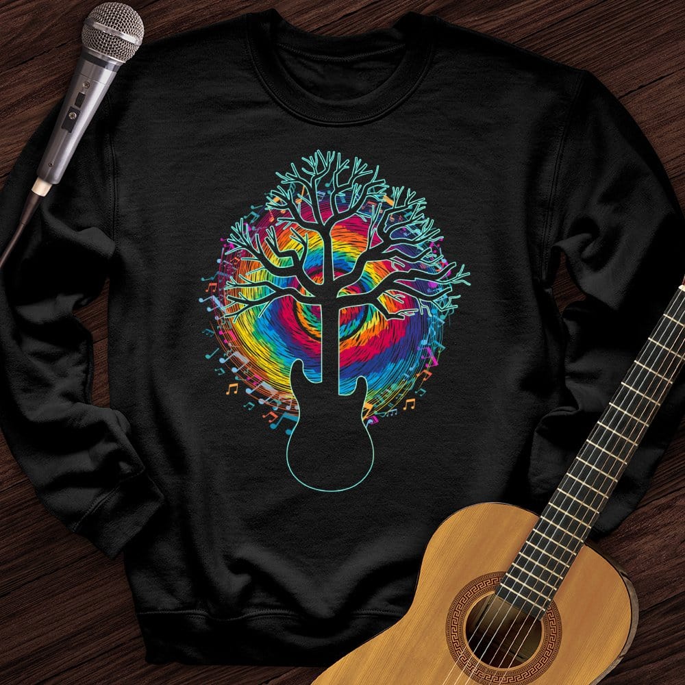 Printify Sweatshirt Black / S Colorful Guitar Crewneck