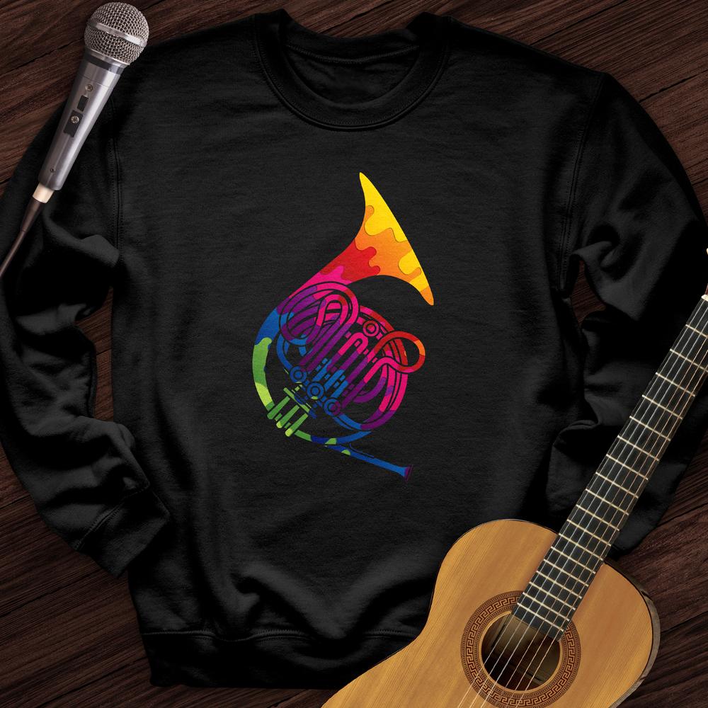 Printify Sweatshirt Black / S Colorful Horn Crewneck