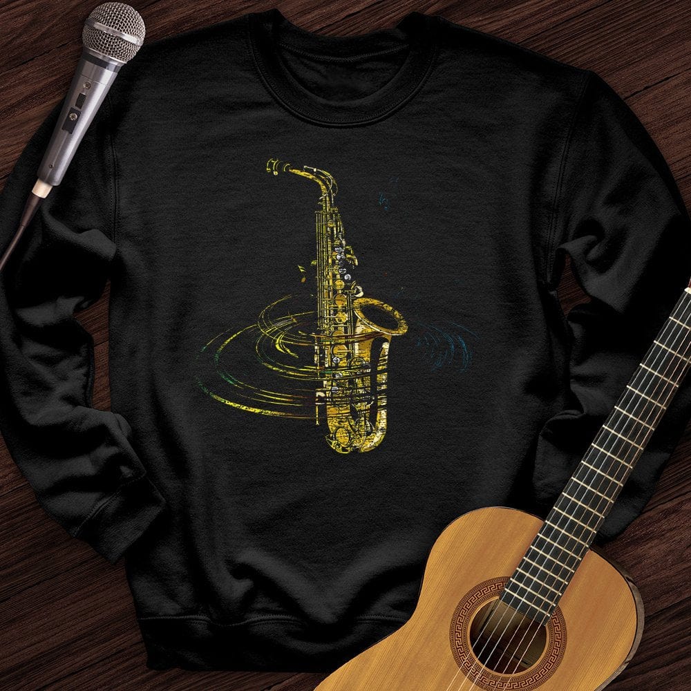 Printify Sweatshirt Black / S Colorful Sax Crewneck