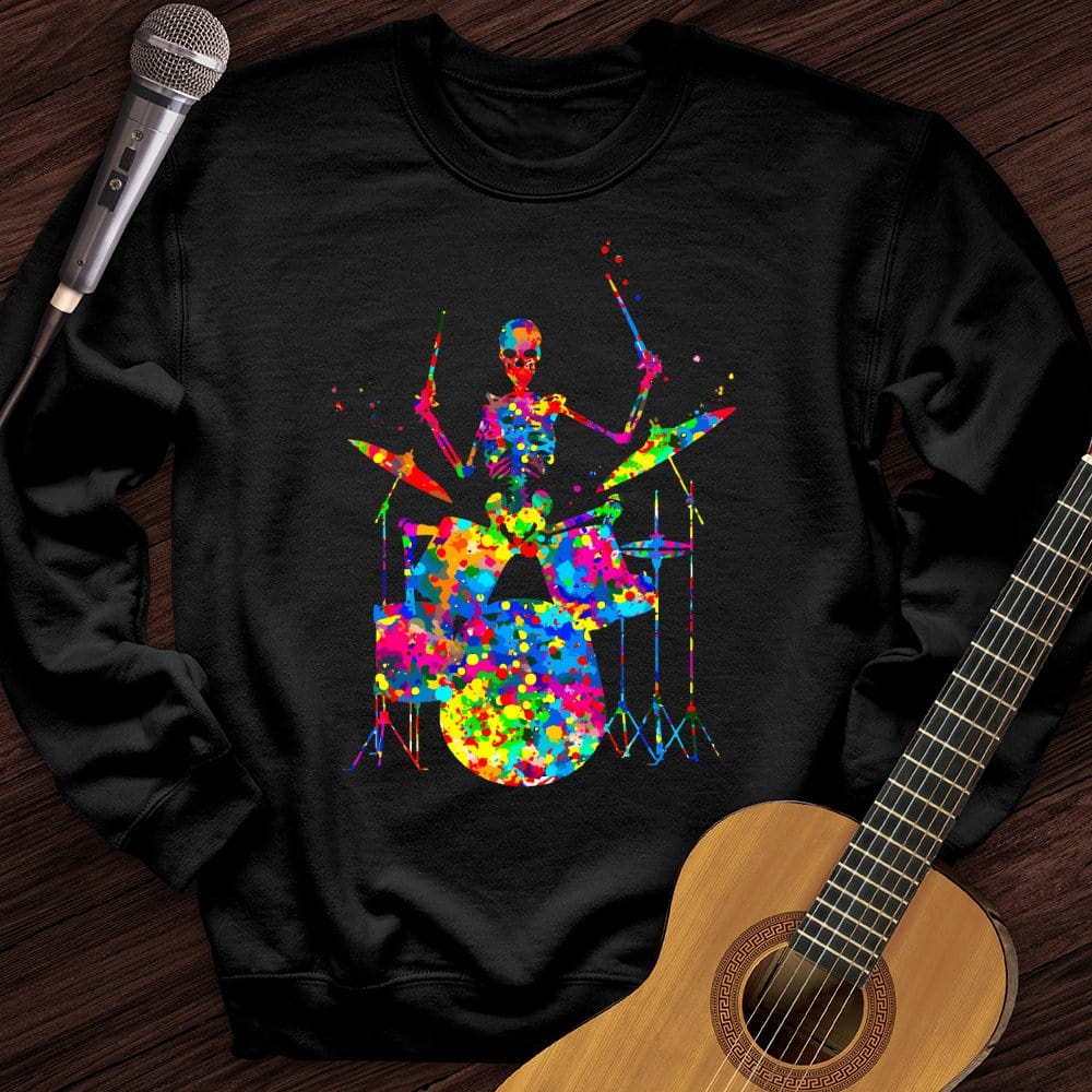 Printify Sweatshirt Black / S Colorful Souls Drummer Crewneck