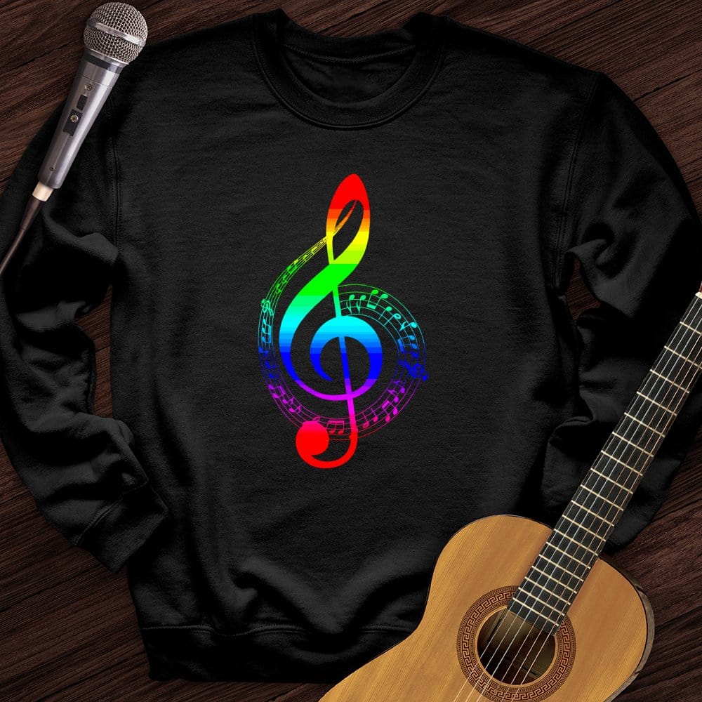 Printify Sweatshirt Black / S Colorful Sound Crewneck