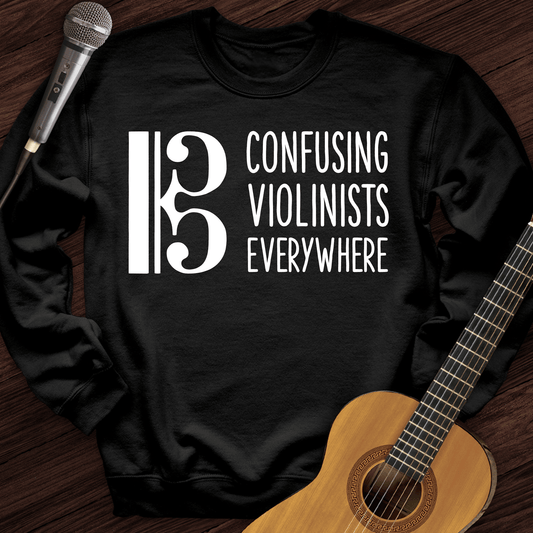 Printify Sweatshirt Black / S Confusing Violinists Crewneck