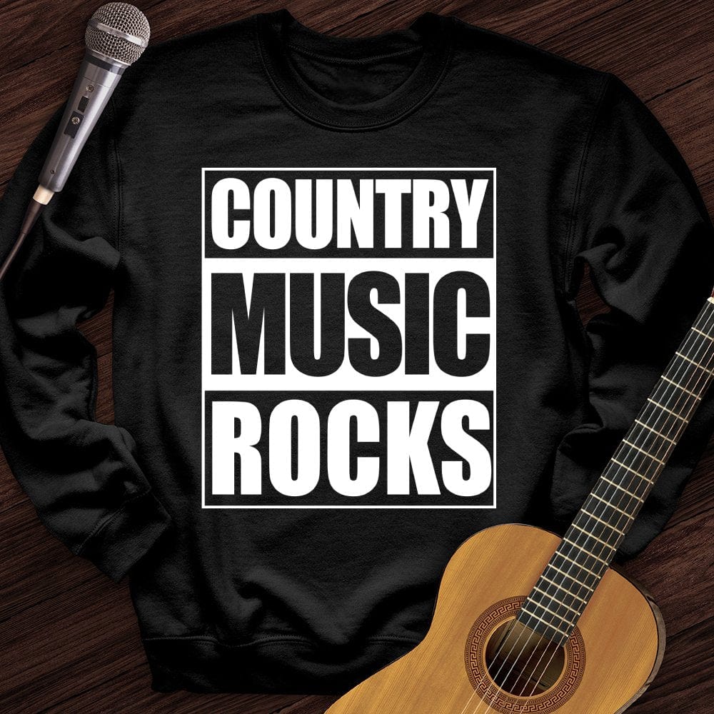 Printify Sweatshirt Black / S Country Music Rocks Crewneck