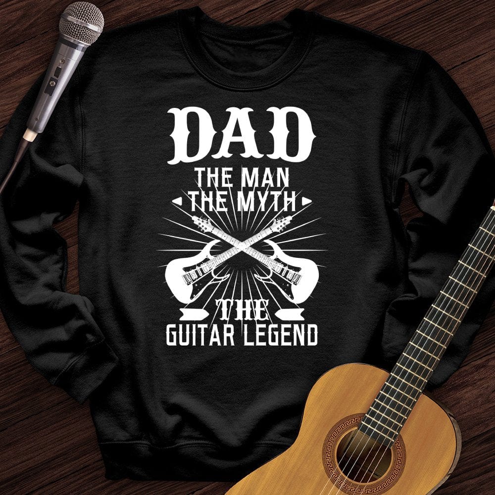 Printify Sweatshirt Black / S Dad Guitar Crewneck