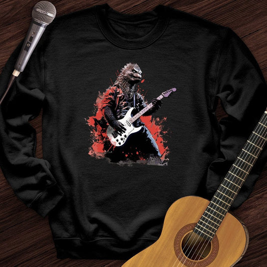 Printify Sweatshirt Black / S Dino Lead Guitarist Crewneck