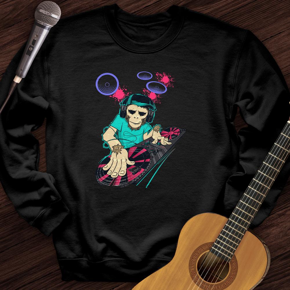 Printify Sweatshirt Black / S DJ Chimp Crewneck