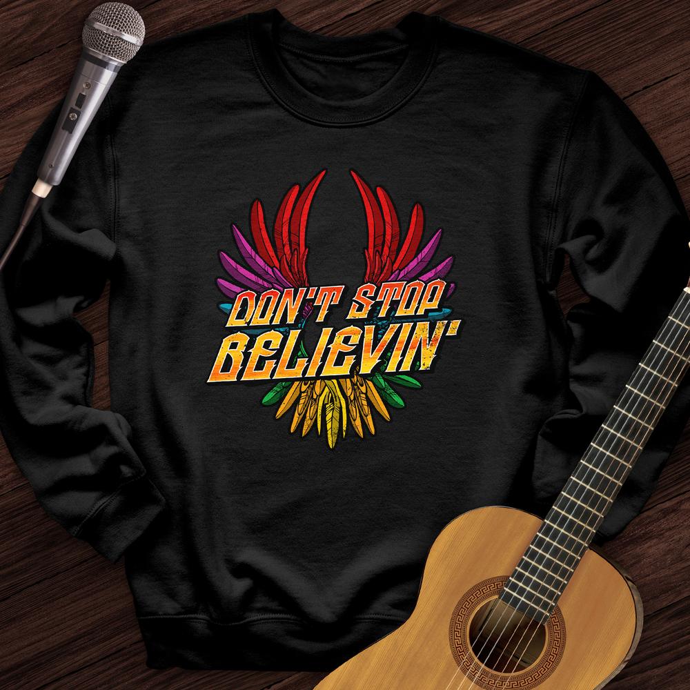 Printify Sweatshirt Black / S Don't Stop Believin' Crewneck