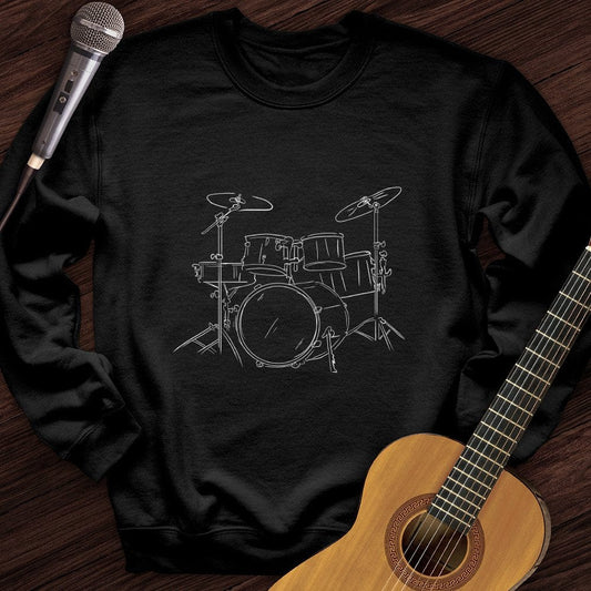 Printify Sweatshirt Black / S Drums Crewneck