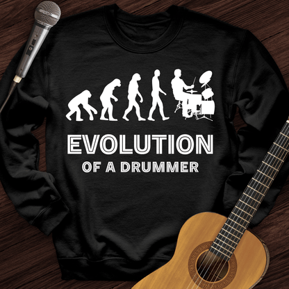 Printify Sweatshirt Black / S Evolution Of A Drummer Crewneck