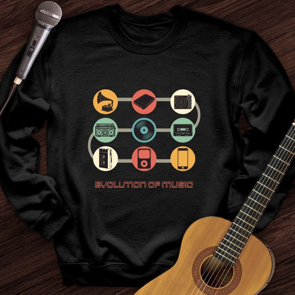 Printify Sweatshirt Black / S Evolution of Music Crewneck