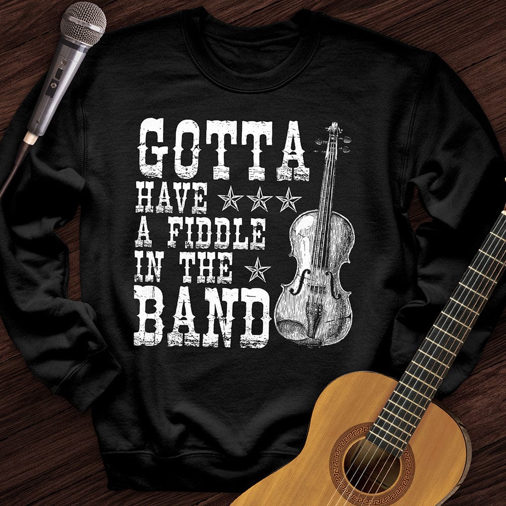 Printify Sweatshirt Black / S Fiddle Please Crewneck