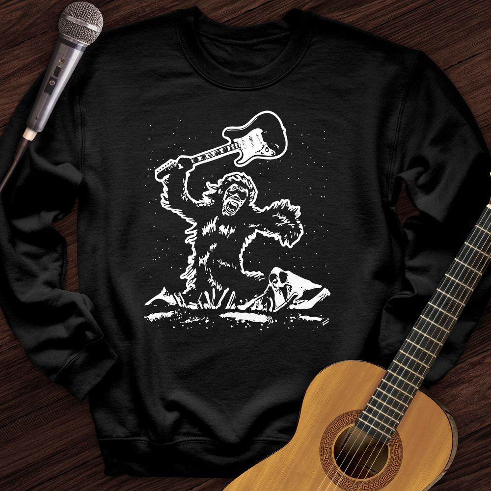 Printify Sweatshirt Black / S Gorilla Guitar Crewneck