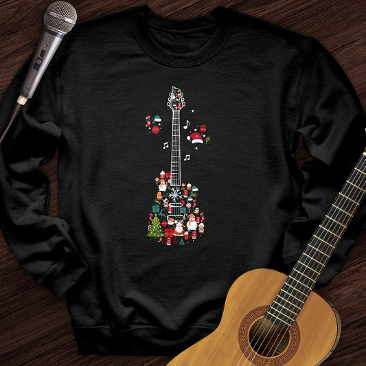 Printify Sweatshirt Black / S Guitar Christmas Crewneck