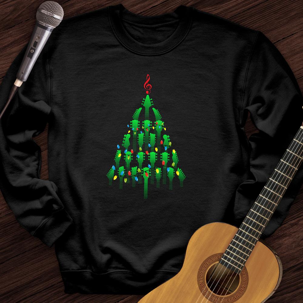 Printify Sweatshirt Black / S Guitar Christmas Tree Crewneck