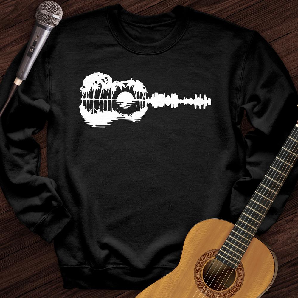 Printify Sweatshirt Black / S Guitar Landscape Crewneck