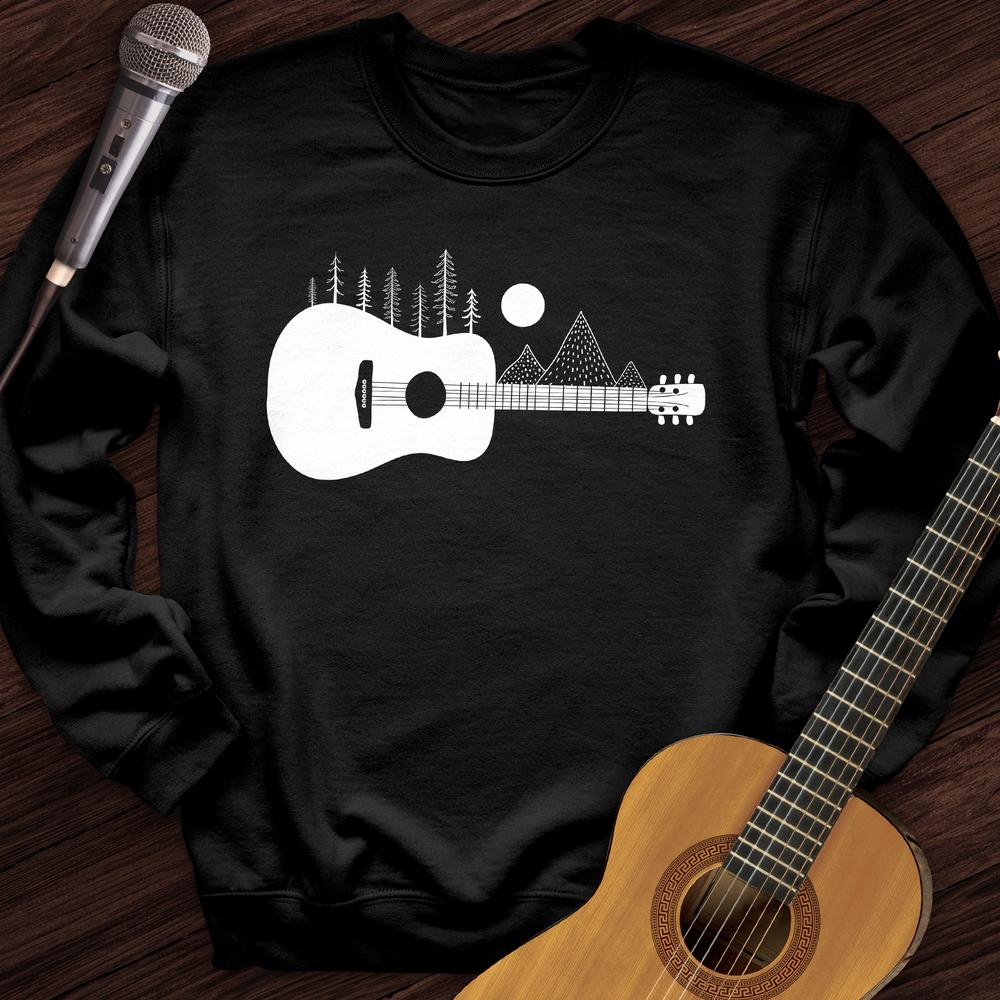 Printify Sweatshirt Black / S Guitar Mountain Crewneck