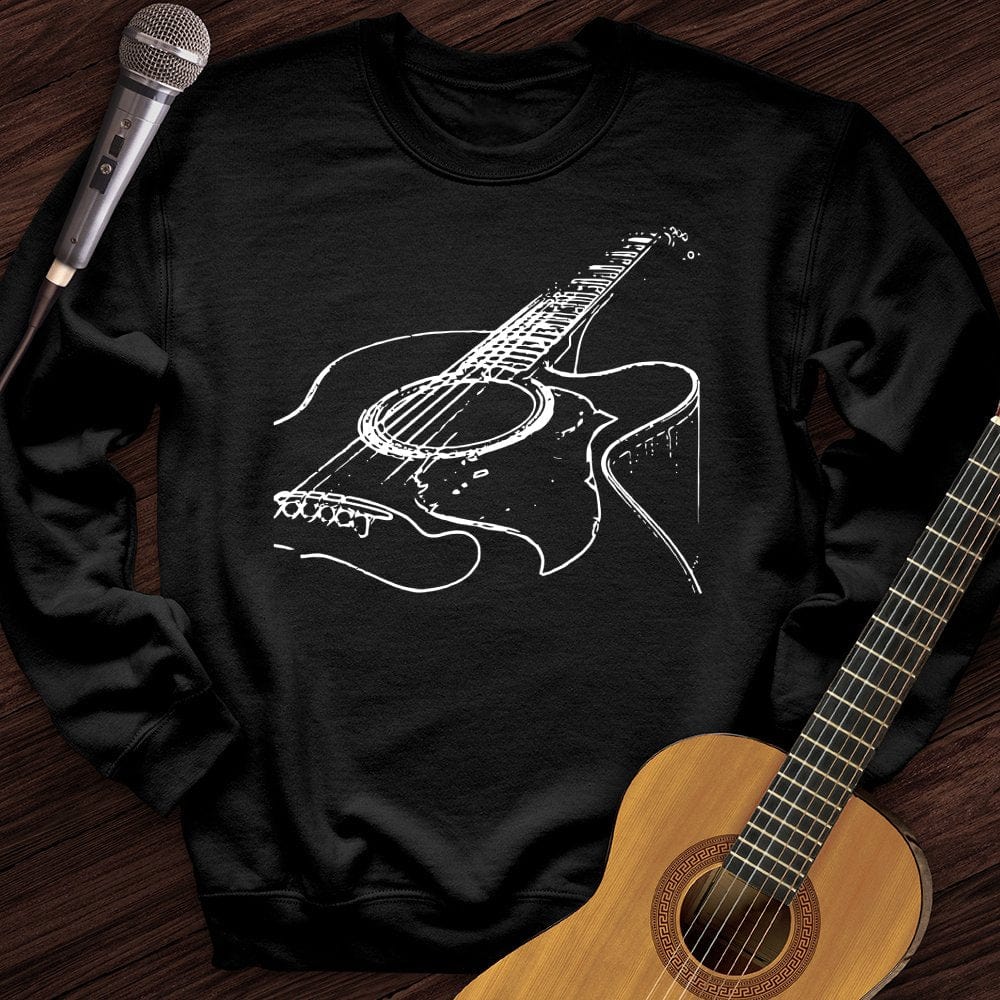 Printify Sweatshirt Black / S Guitar Sketch Crewneck