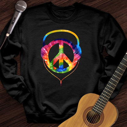 Printify Sweatshirt Black / S Headphones Crewneck