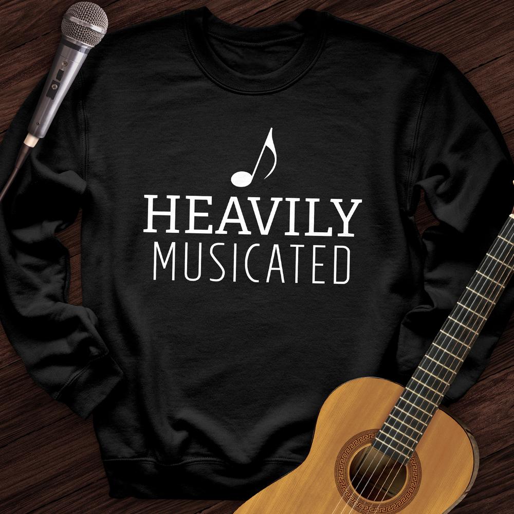 Printify Sweatshirt Black / S Heavily Musicated Crewneck