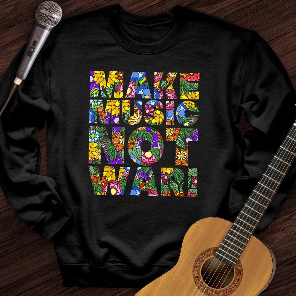 Printify Sweatshirt Black / S Hippie Make More Music Crewneck