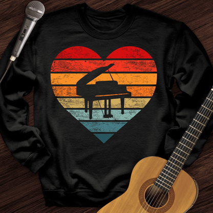 Printify Sweatshirt Black / S I Love Piano Crewneck