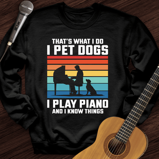 Printify Sweatshirt Black / S I Pet Dogs With Piano Crewneck