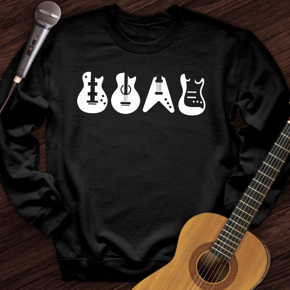 Printify Sweatshirt Black / S Iconic Guitar Crewneck