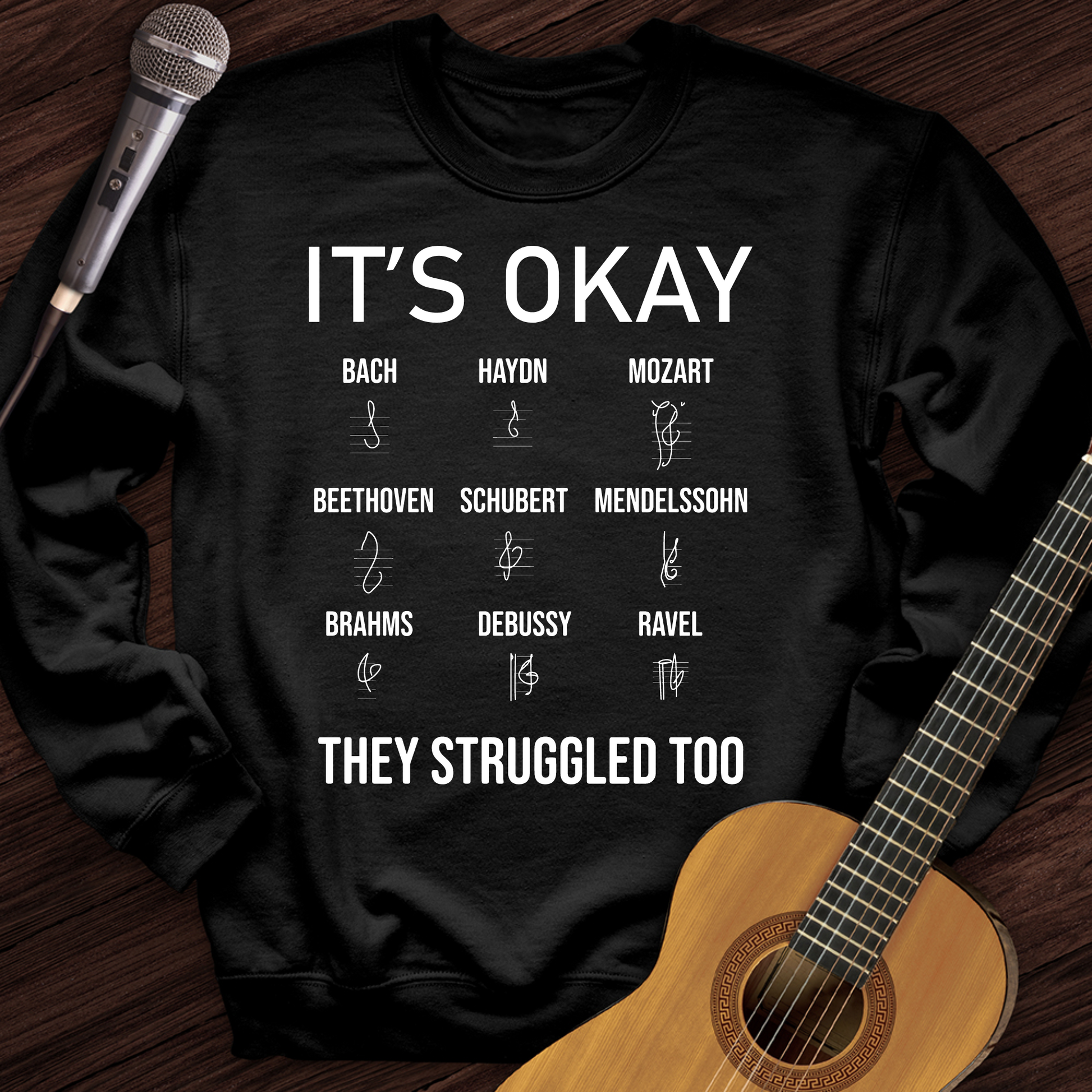 Printify Sweatshirt Black / S It's Okay Crewneck