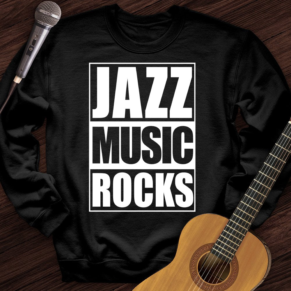 Printify Sweatshirt Black / S Jazz Music Rocks Crewneck