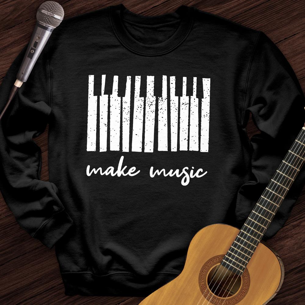 Printify Sweatshirt Black / S Make Music Piano Crewneck