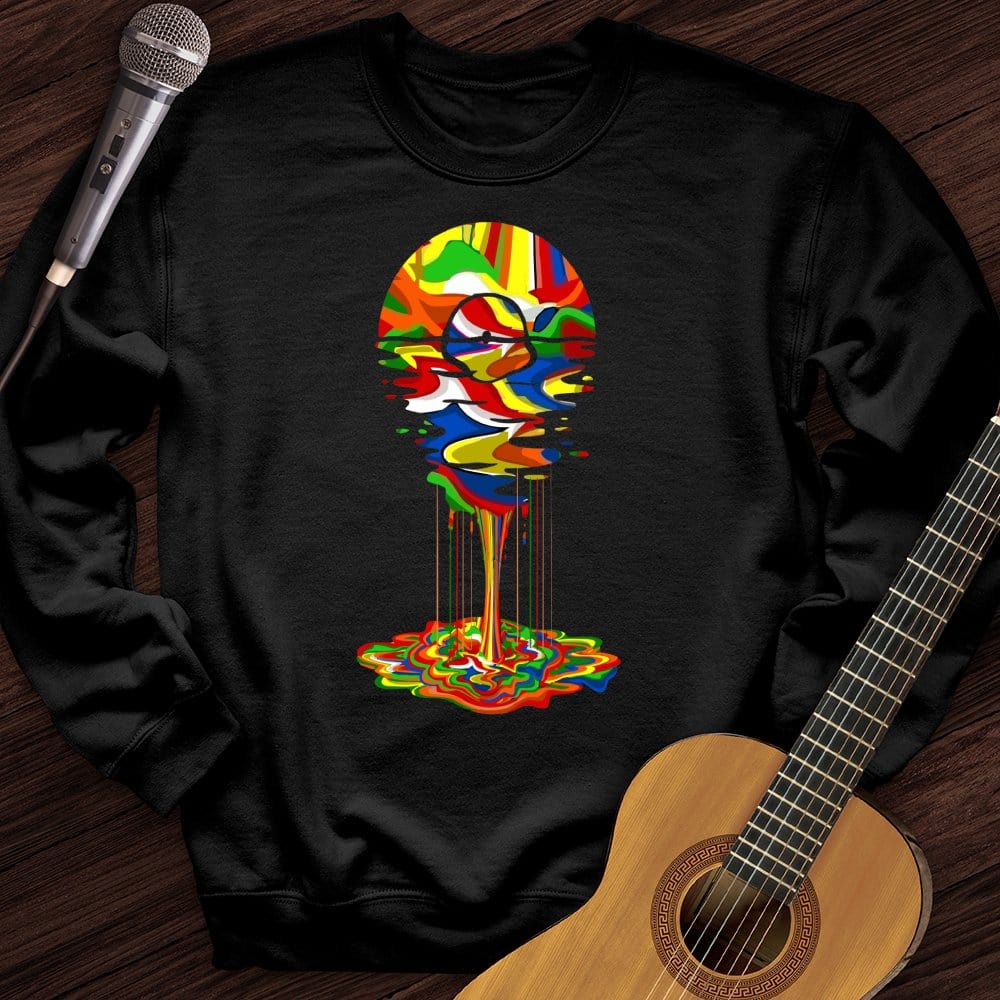 Printify Sweatshirt Black / S Melting Rainbow Vinyl Crewneck