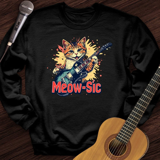 Printify Sweatshirt Black / S Meow-sic Crewneck