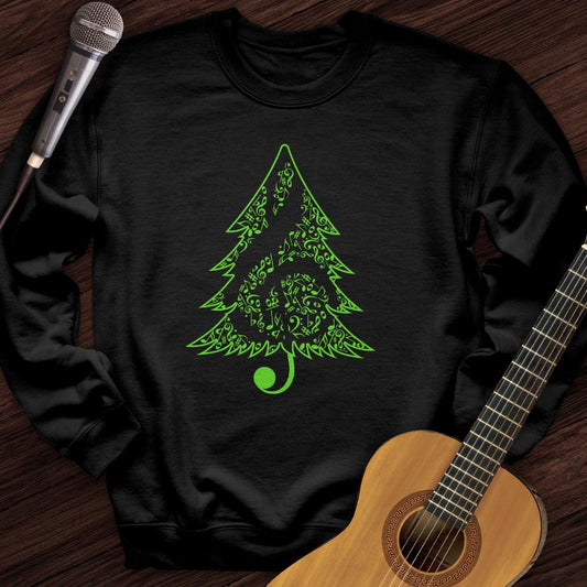 Printify Sweatshirt Black / S Merry Christmas Tree Crewneck