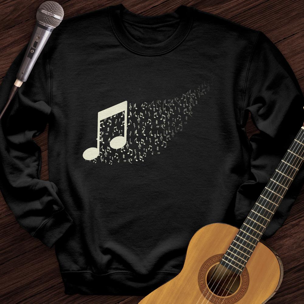 Printify Sweatshirt Black / S Music Note Floating Away Crewneck