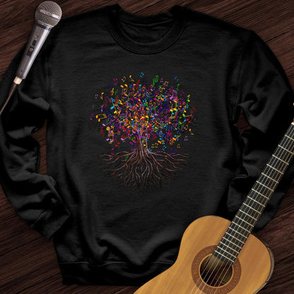 Printify Sweatshirt Black / S Music Note Tree Crewneck
