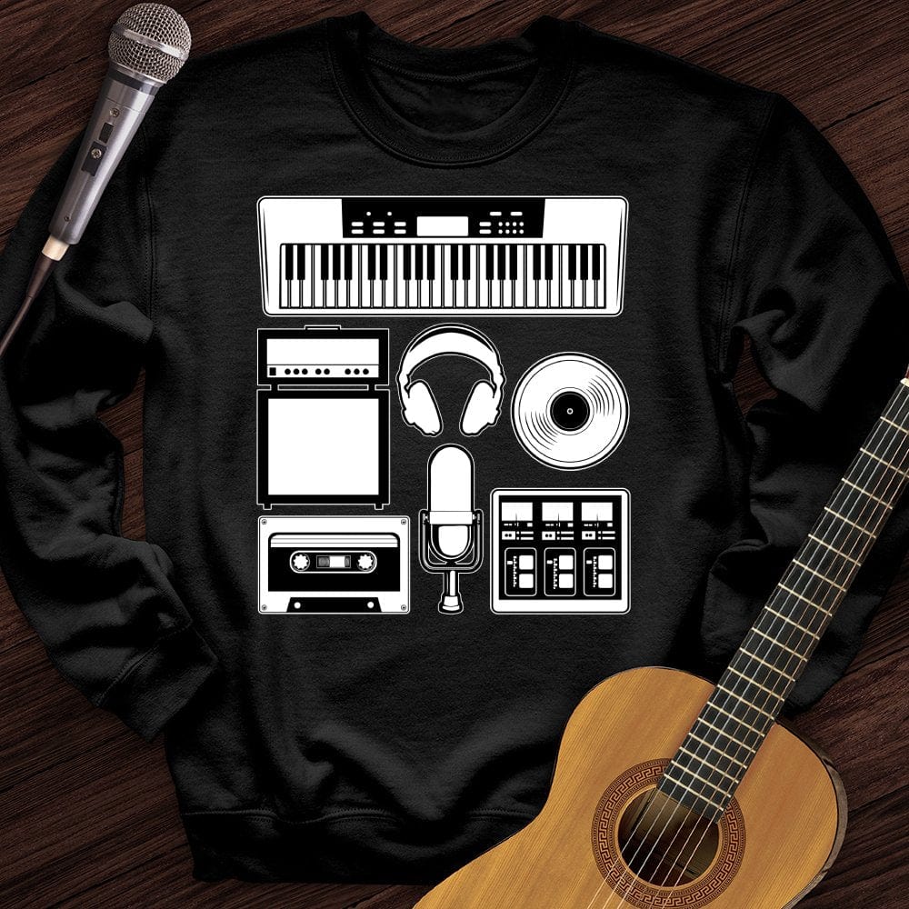 Printify Sweatshirt Black / S Music Tools Crewneck