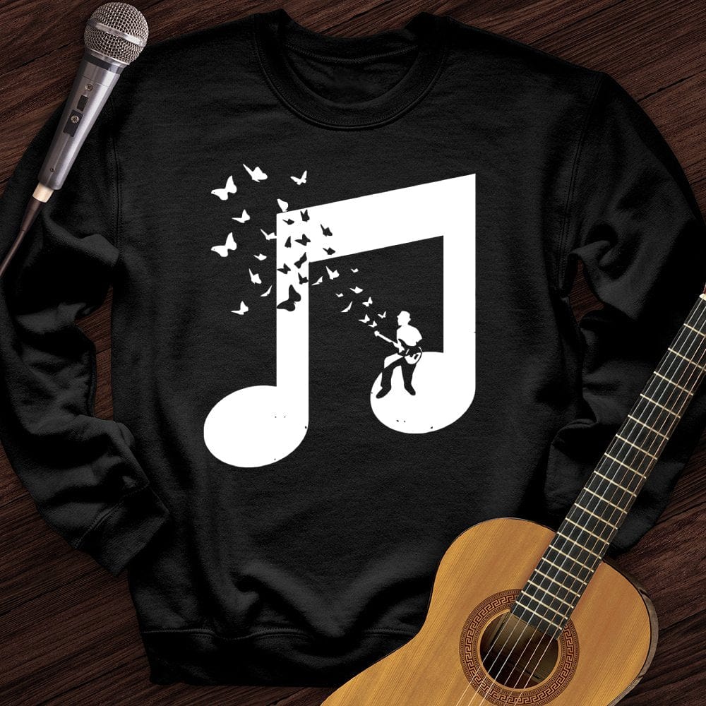 Printify Sweatshirt Black / S Musical Butterfly Guitar Crewneck