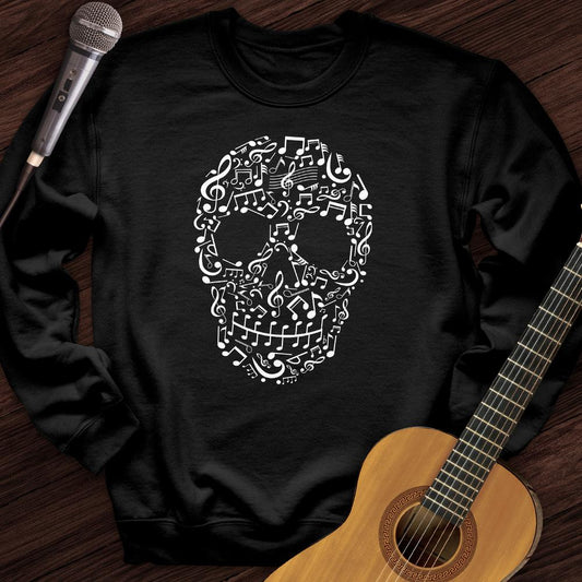 Printify Sweatshirt Black / S Musical Skull Crewneck