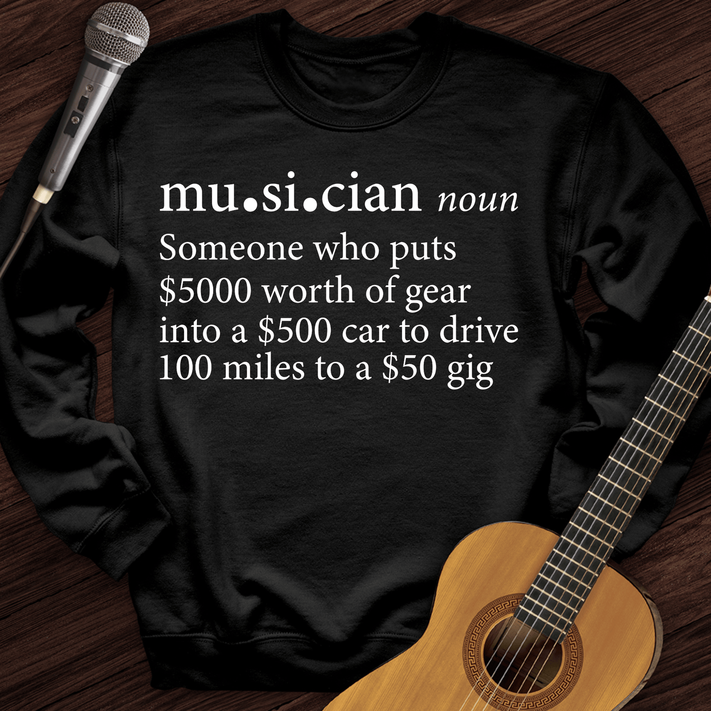 Printify Sweatshirt Black / S Musician Definition Crewneck