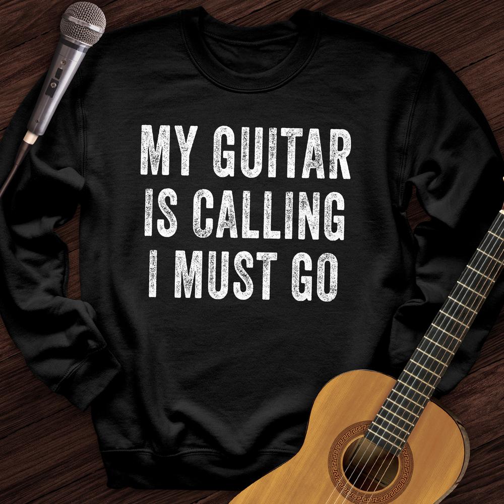 Printify Sweatshirt Black / S My Guitar Is Calling Crewneck