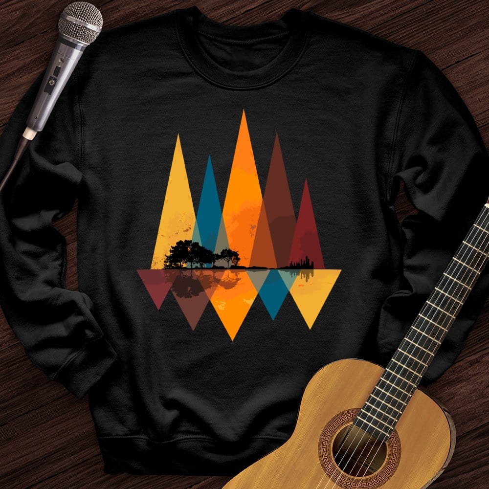 Printify Sweatshirt Black / S Nature Guitar Crewneck