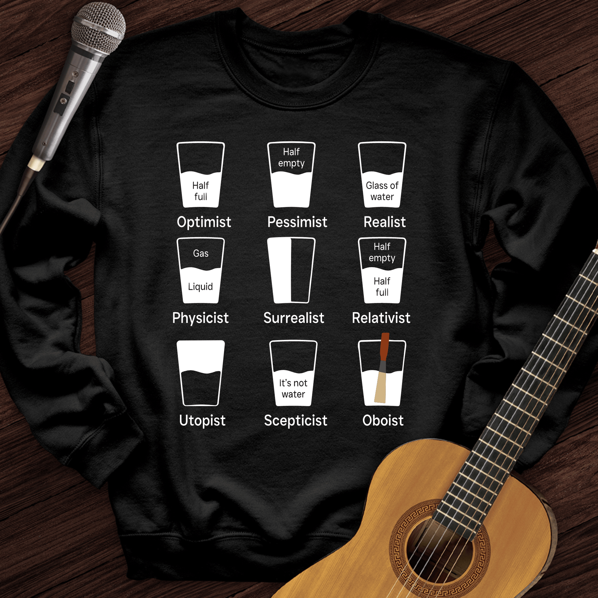 Printify Sweatshirt Black / S Optimist Crewneck